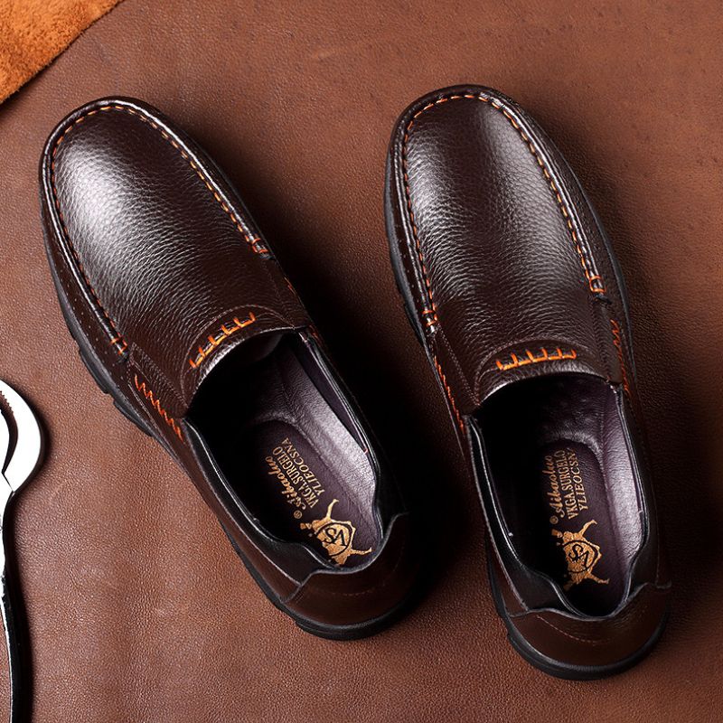 (black)Autumn New Business Fashion Leather Shoes Men's Soft Bottom Leather Casual Men's Shoes Breat