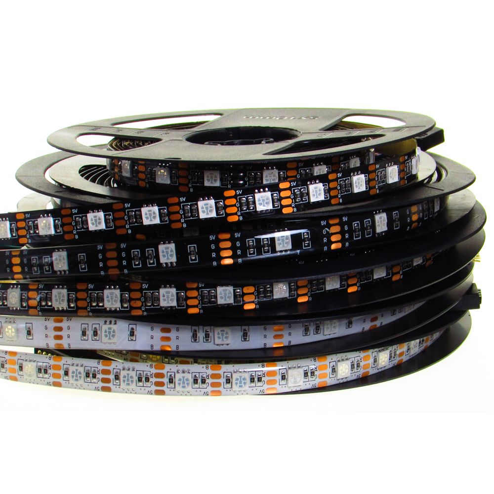RGB Led Light Strip 5V SMD 5050 5M 150Leds 300Leds Black White PCB Waterproof TV Backlight 5 V Led RGB Strip Light Tape Lamp-White PCB 150LEDS-IP67 --