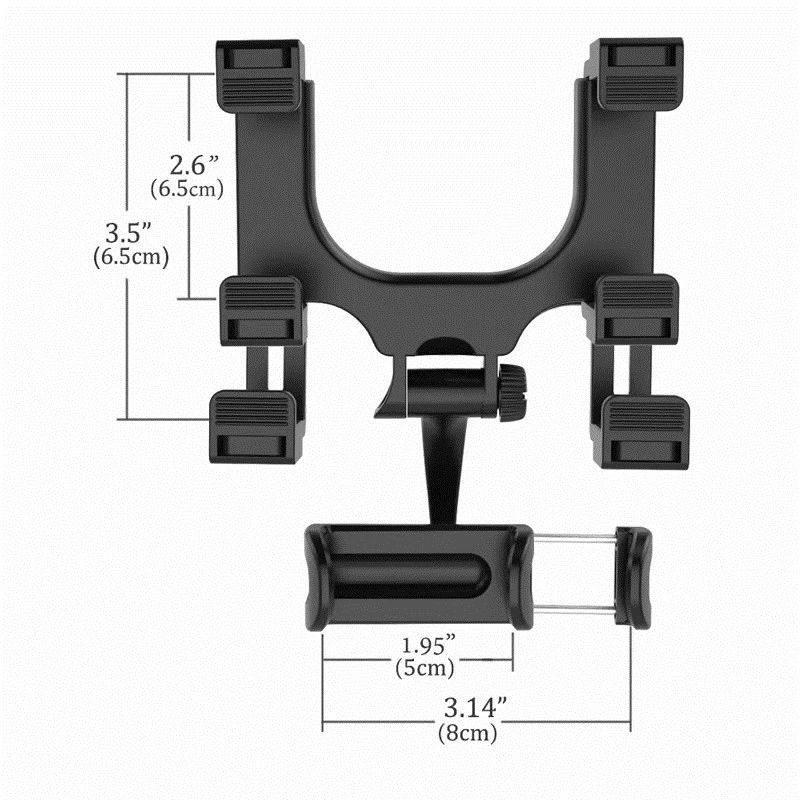 Black Universal Rear View Mirror Navigation Car Phone Holder