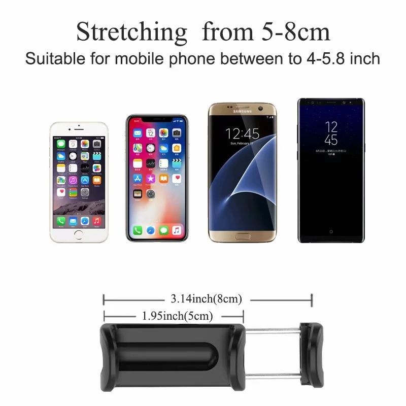 Black Universal Rear View Mirror Navigation Car Phone Holder