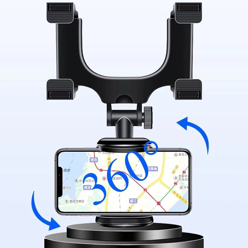 Black Universal Rear View Mirror Navigation Car Phone Holder