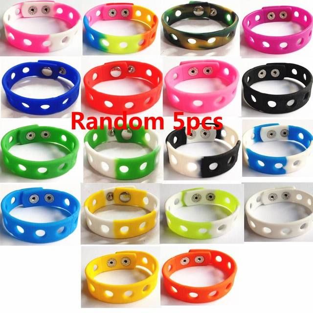 5pcs High Quality Soft Silicone Wristbands For Shoe Charms