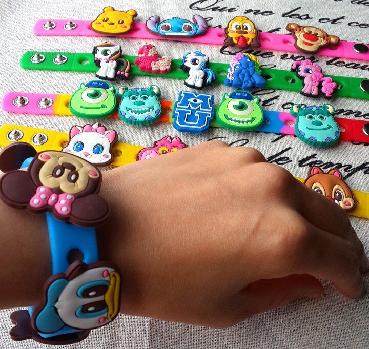 5pcs High Quality Soft Silicone Wristbands For Shoe Charms