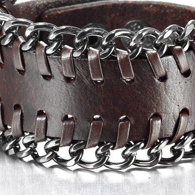 High Quality Men's Pu Barcelets Black Brown Rock Arm Warmer