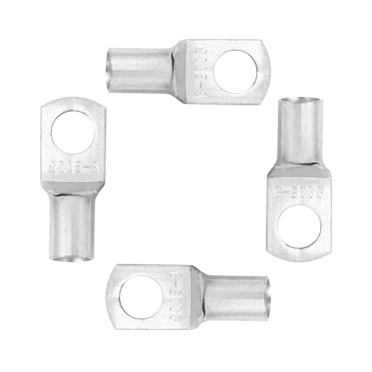 10 Copper Tube 25Mm x 8Mm Lug Battery Starter Cable Welding Crimp Terminal Ring