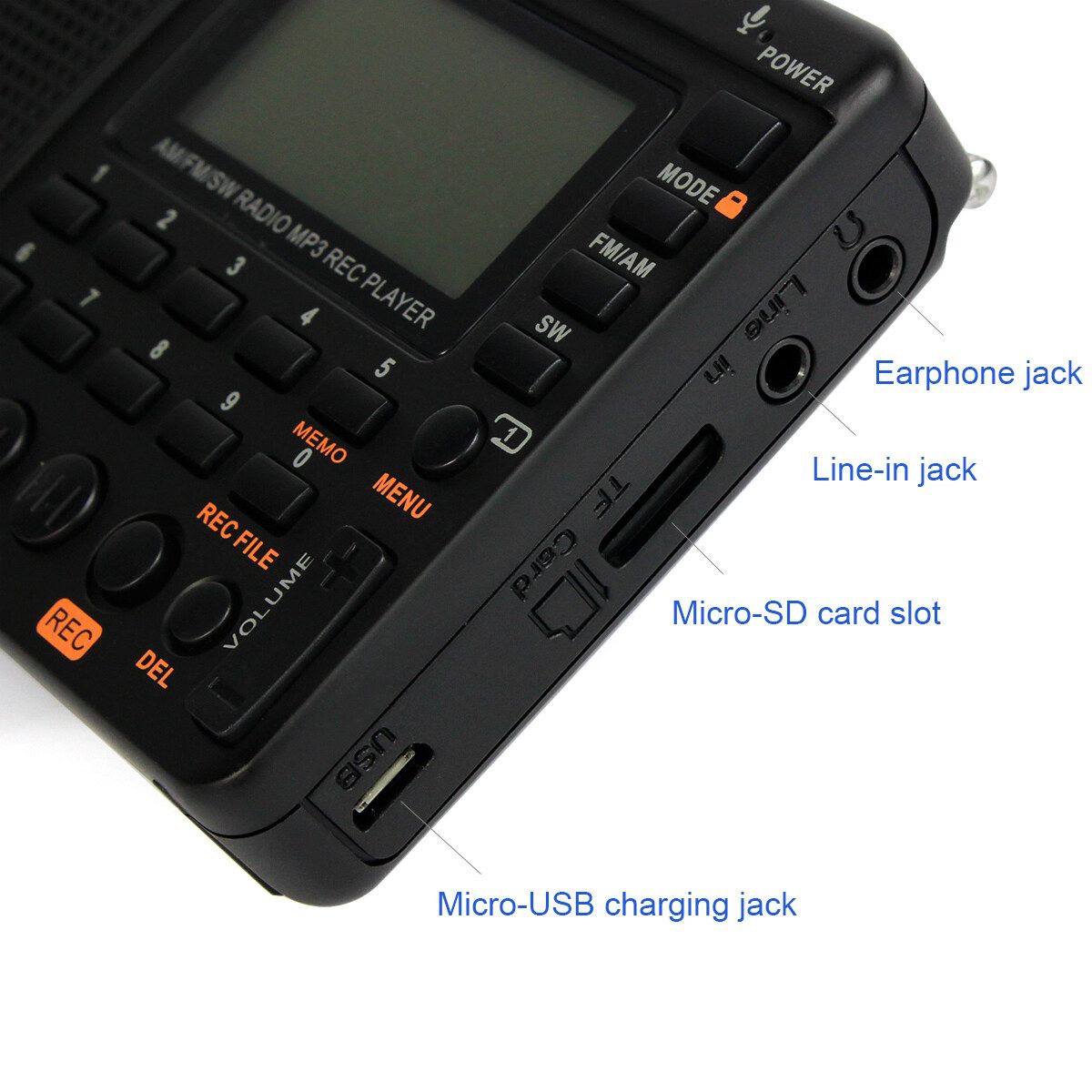 Retekess F9204D TIVDIO FM Radio V-115 FM/AM/SW Radio Bass Sound MP3 Player REC Voice Recorder With Sleep