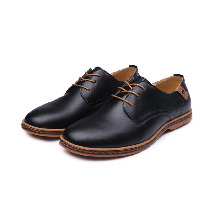 New Business Formal Men's British Leather Shoes--Black