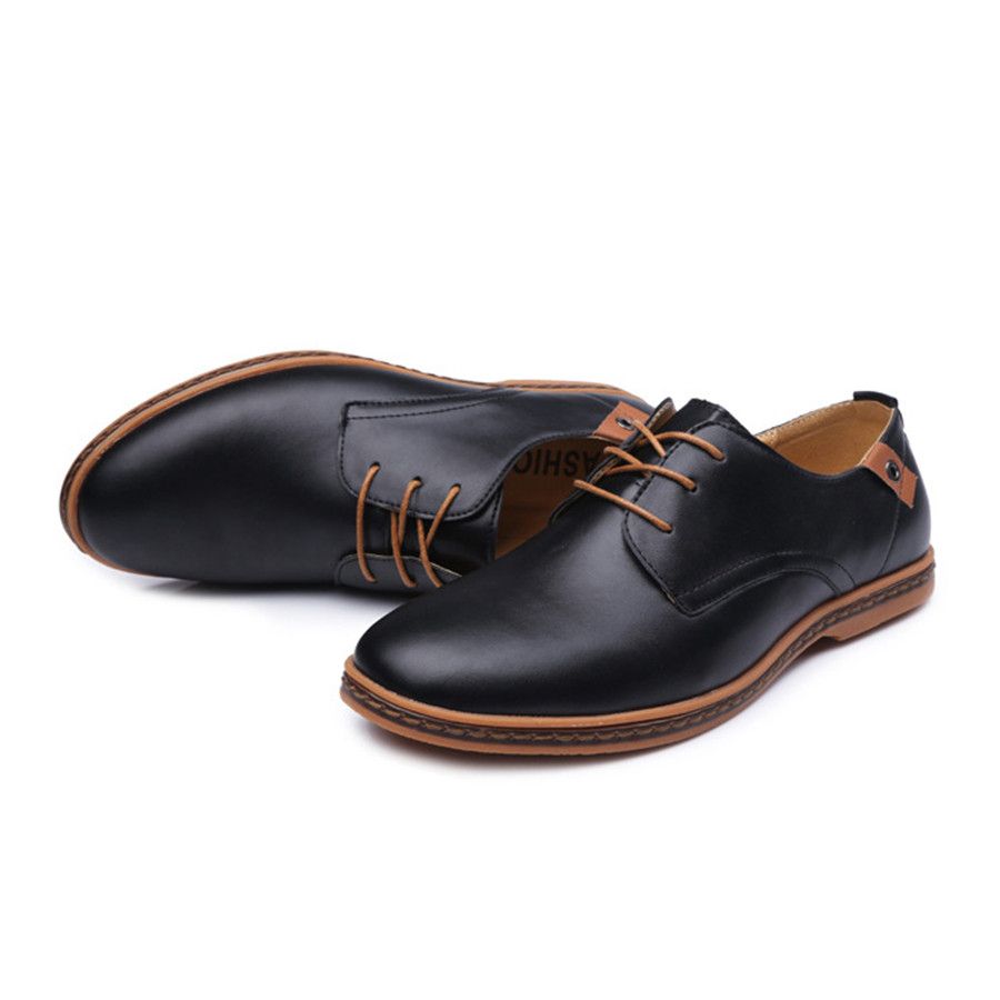New Business Formal Men's British Leather Shoes--Black
