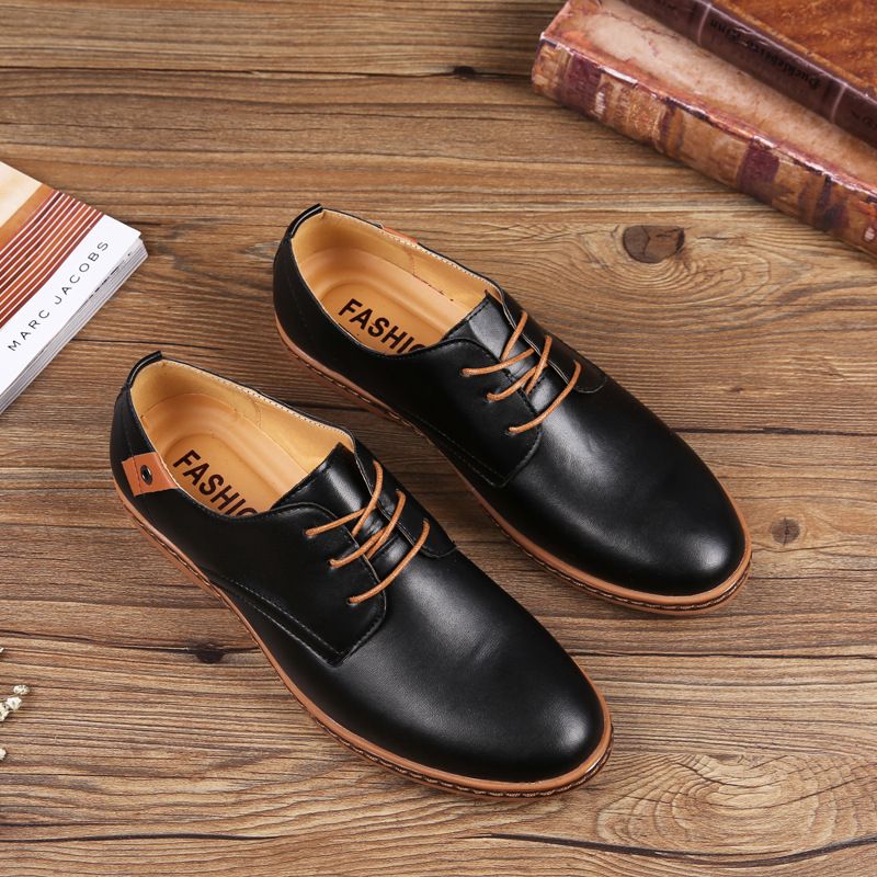 New Business Formal Men's British Leather Shoes--Black