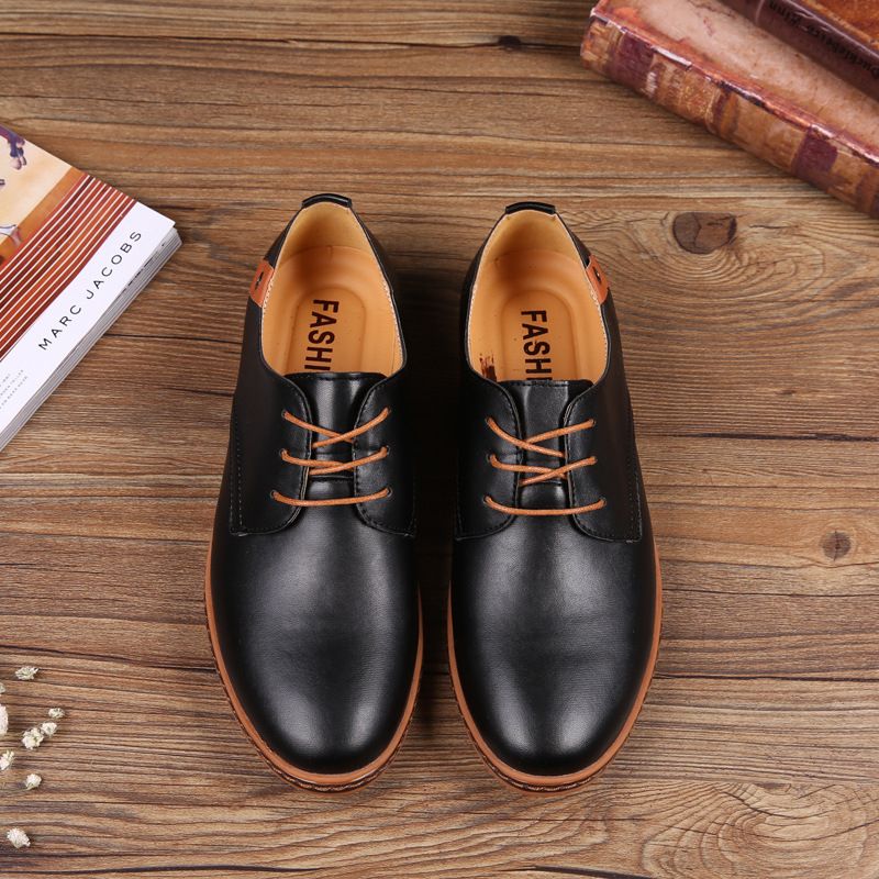 New Business Formal Men's British Leather Shoes--Black