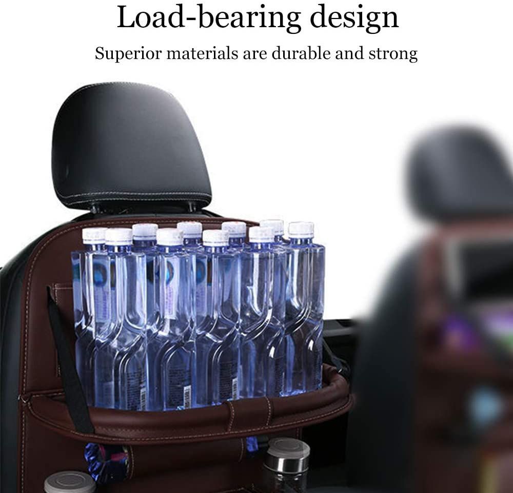 Pu Leather Car Seat Back Organizer Tray Travel Car Storage