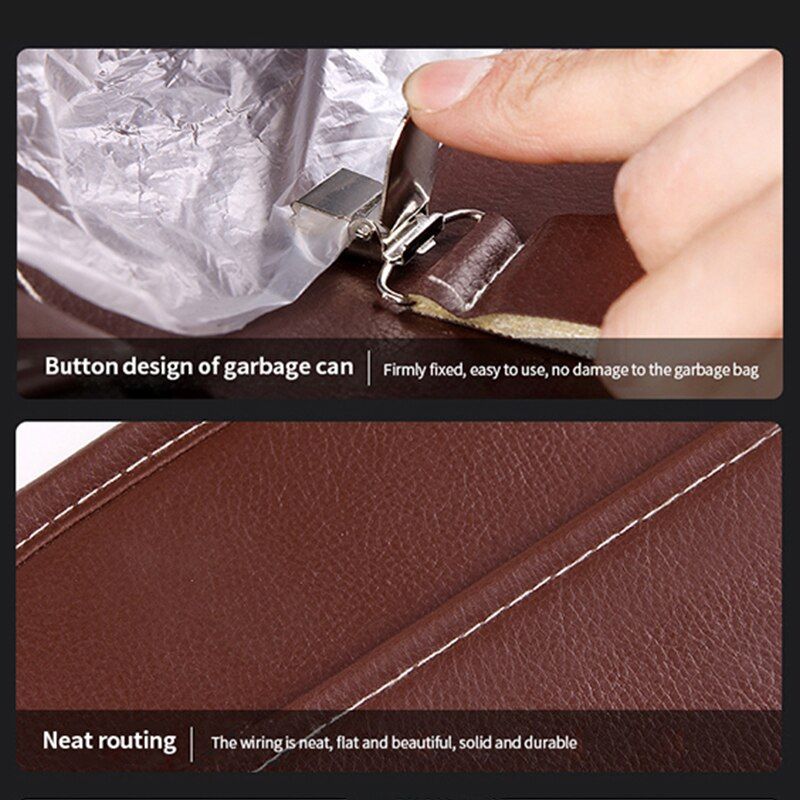 Pu Leather Car Seat Back Organizer Tray Travel Car Storage