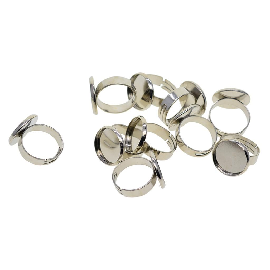 10pcs 16mm Blank  Blanks Settings DIY Jewelry For Cabochons - Platinum