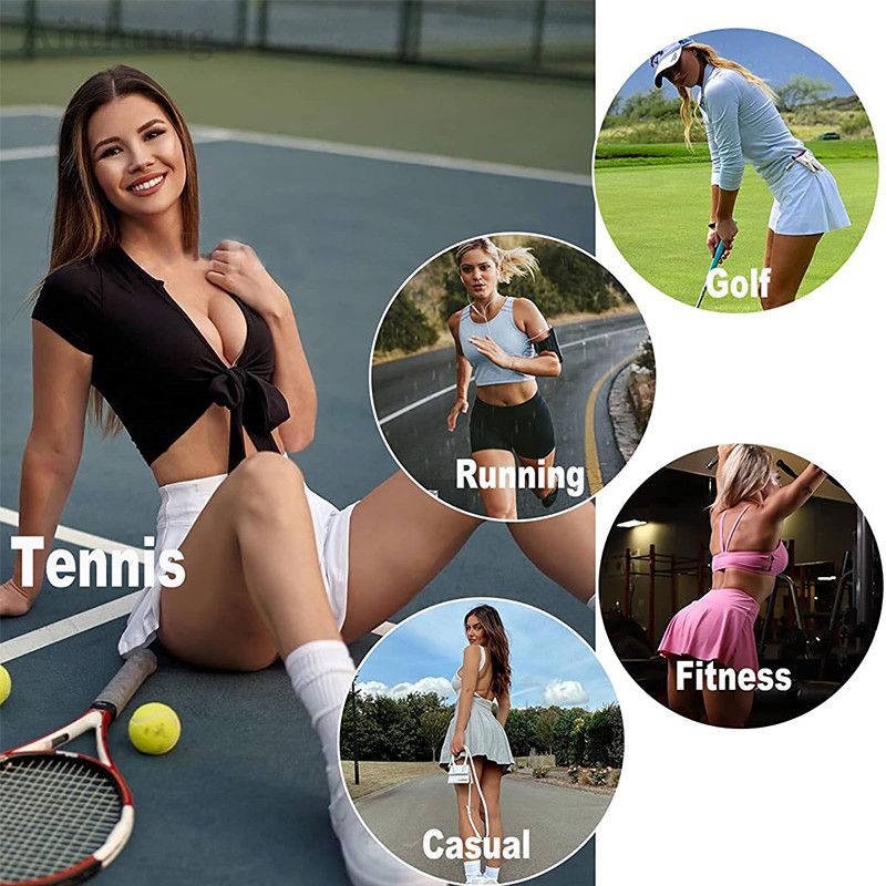 Aiithuug Tennis Skirt Womens Pleated Athletic Golf Skorts