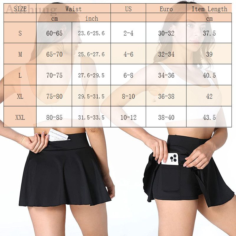 Aiithuug Tennis Skirt Womens Pleated Athletic Golf Skorts