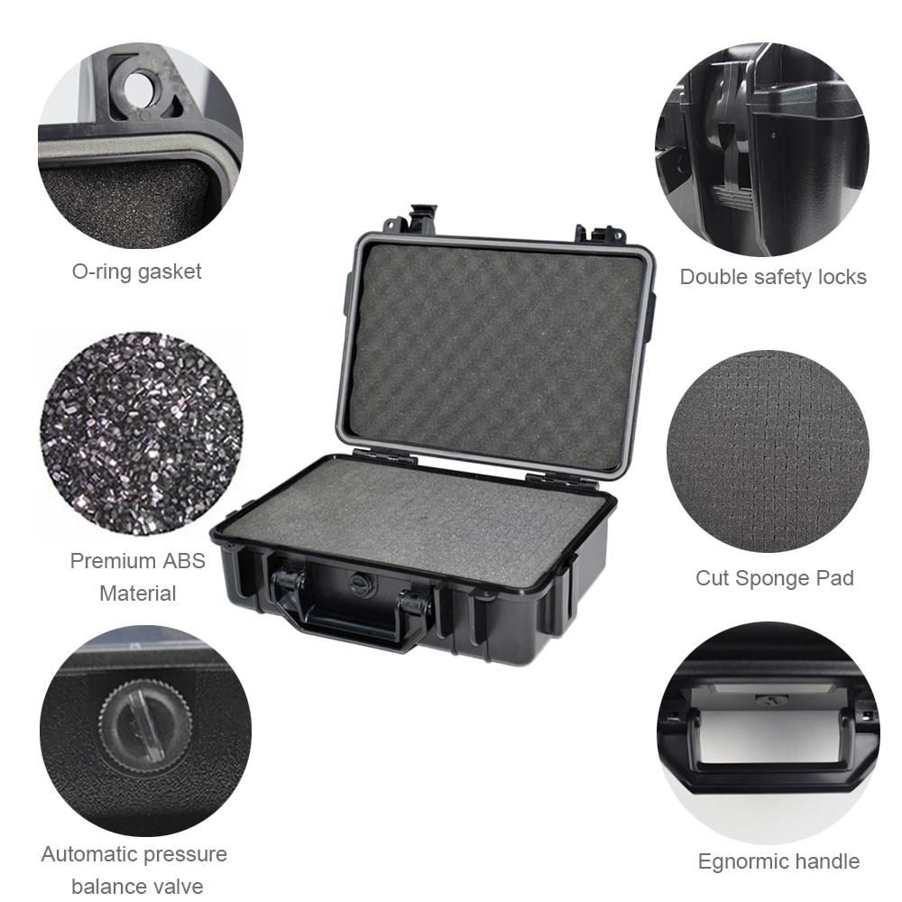 Water Resistant Safety Box ABS Plastic Tool Case Outdoor Tactical Dry Box Sealed Safety Equipment Storage Outdoor Tool Container