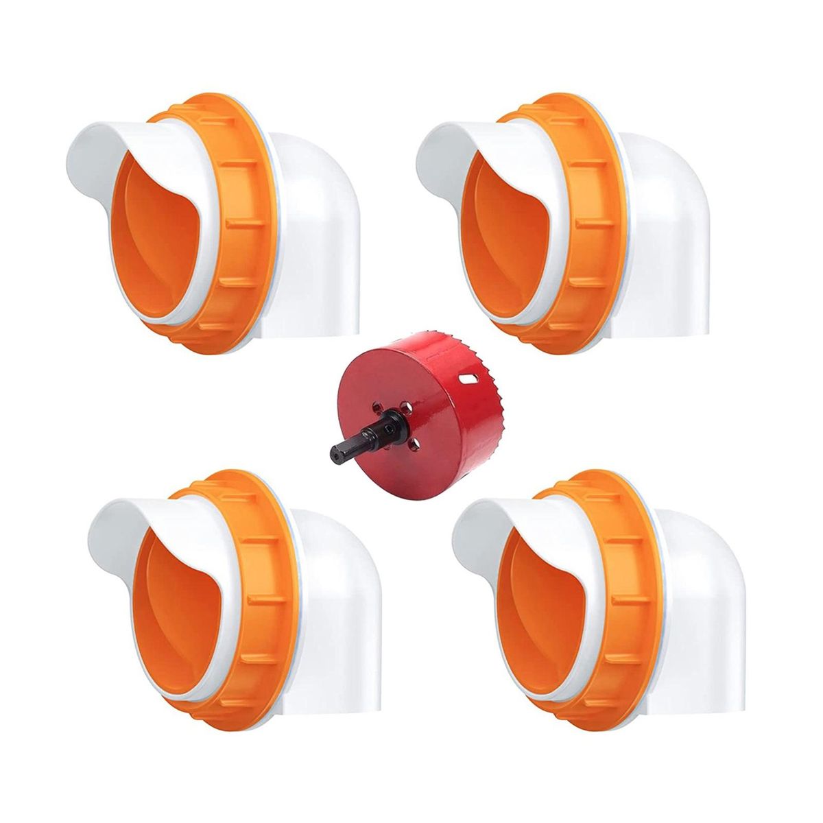 4Pcs Food Feeders Chicken Feeders Gravity Feed Kit Red