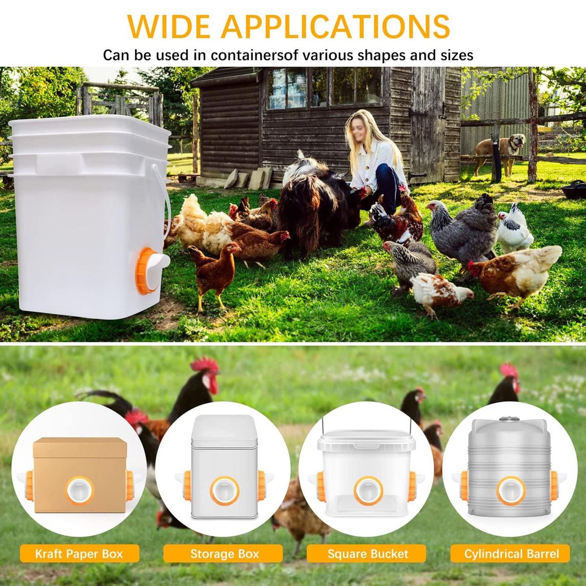 4Pcs Food Feeders Chicken Feeders Gravity Feed Kit Red