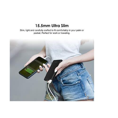 Compact 10000 Mah Ultra Slim Fast Charging Power Bank