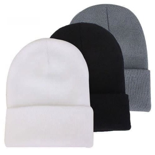 Rib Nit Beanies Cap - Set Of 3