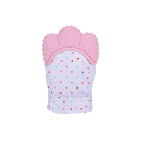 Baby Silicon Teether Pacifier Glove - Pink