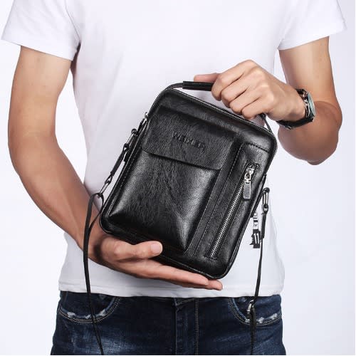 Men Leather Cross  Shoulder Bag