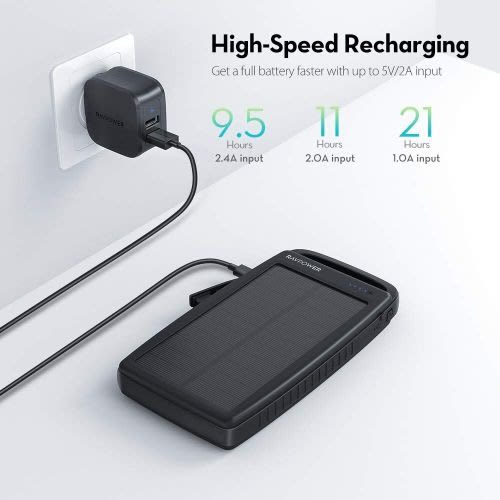 Portable Charger Solar Power Bank - 20000mah