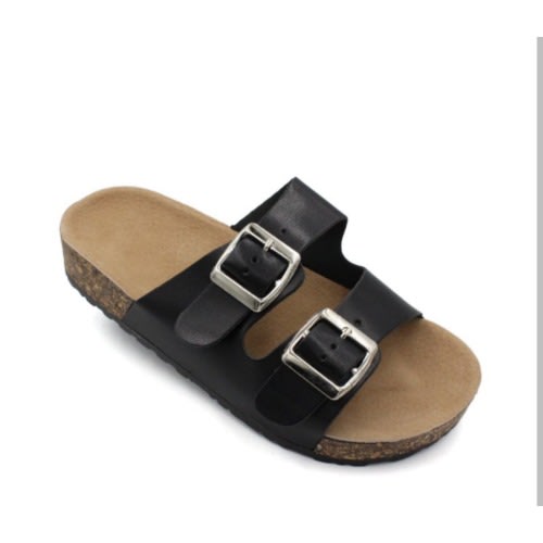 Women's Buckle Strap Cork  Slides