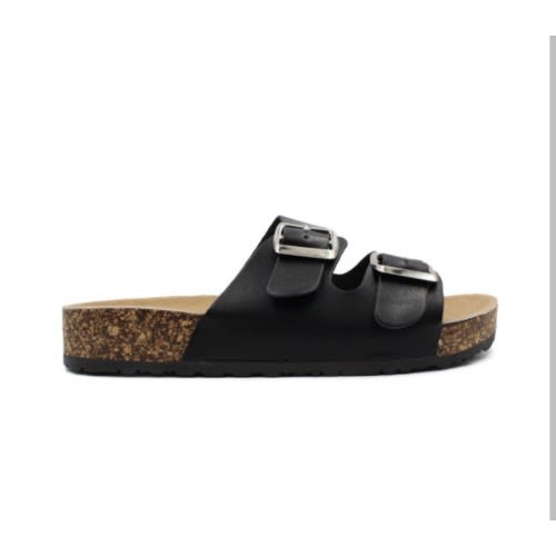 Women's Buckle Strap Cork  Slides