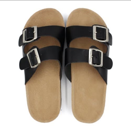 Women's Buckle Strap Cork  Slides