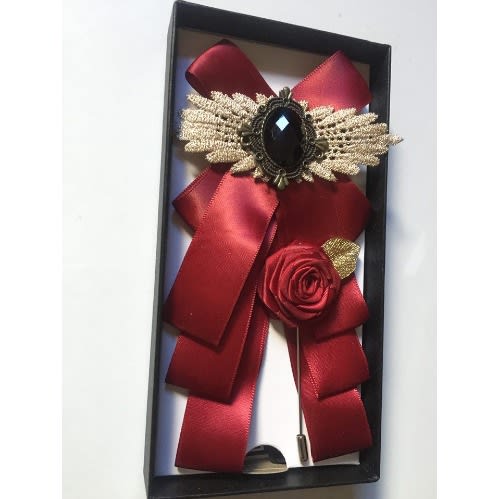 Luxury Stylish Men's Bow Tie - Wine