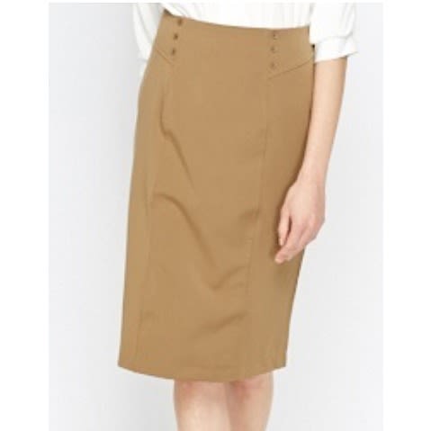 High Waisted Pencil Skirt - Khaki