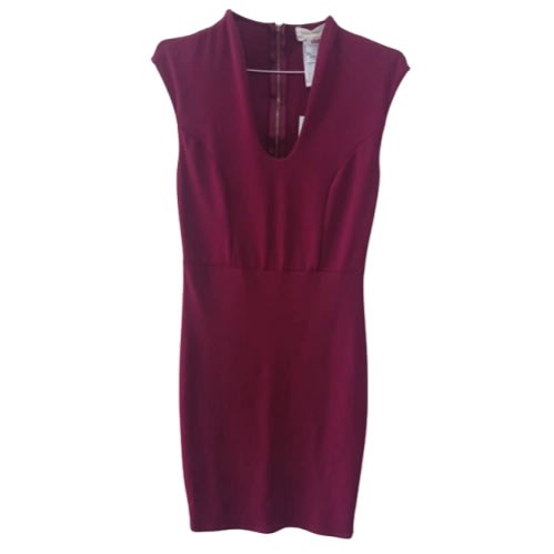 Sleeveless Dress With Long Zip Back - Dark Red