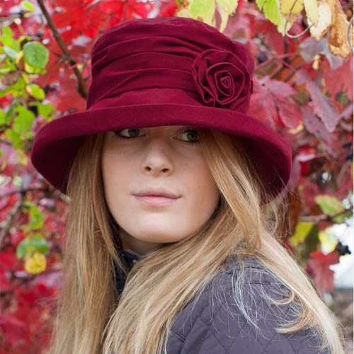 Ladies Hat - Wine Red