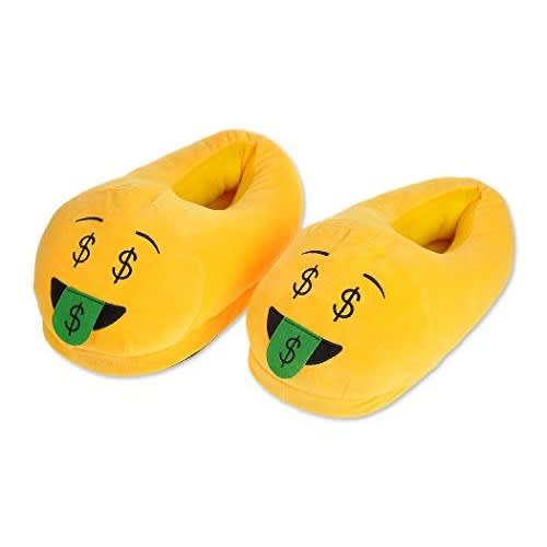 Money Face Plush Indoor Emoji Slippers