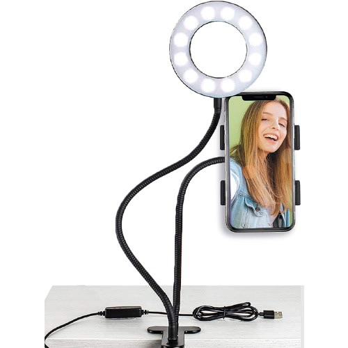 Social Media Video Recording Kit - Heavy Duty Phone Holder And Ring Light Stand - 6ft Led - M