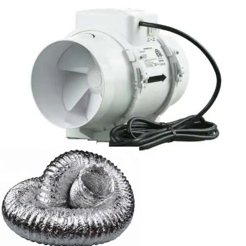 200mm Mixed Flow In-line Duct Exhaust Fan With 5.5 Meter Air Duct Hose