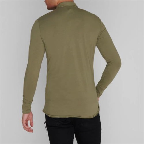 Men's Long Sleeve Jersey Shirt - Khaki