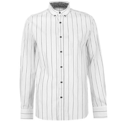 Textured Stripe Long Sleeve Shirt