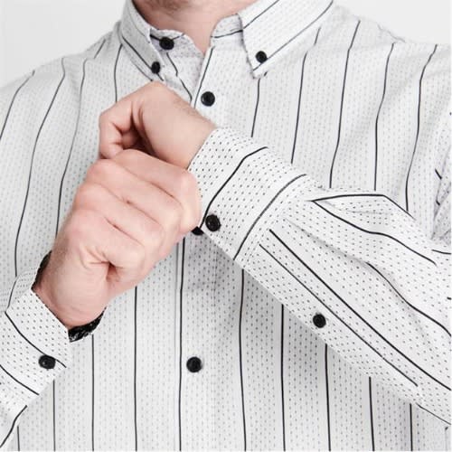 Textured Stripe Long Sleeve Shirt