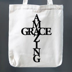 Amazing Grace Design Tote Bag - 16 x 12 inches