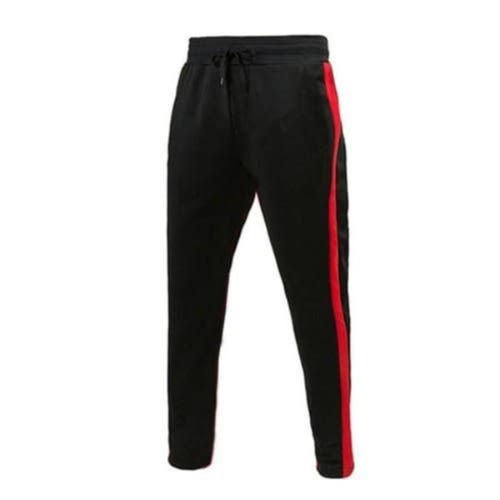 Joggers -  Red Stripe Black