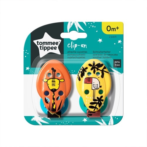 2 Soother Clip-On - Yellow And Orange