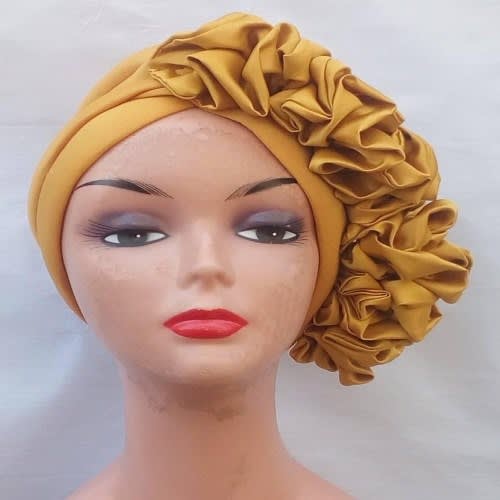 Side Ruffle Golden Turban