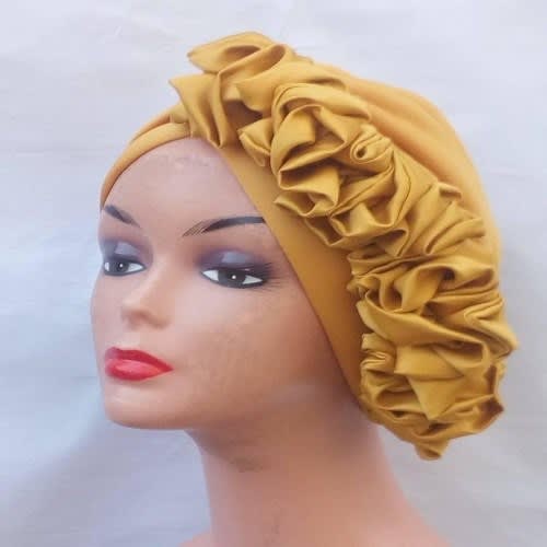 Side Ruffle Golden Turban
