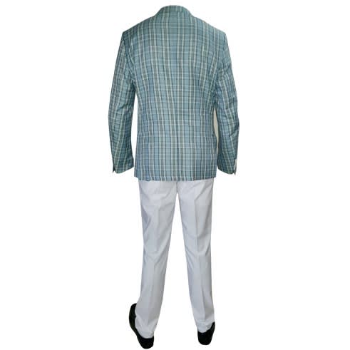 Plaid And Plain Mix Slim Fit Suit