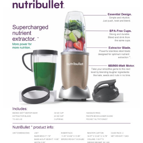Nutribullet 900 Watt Gold