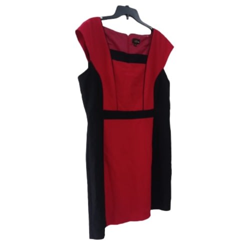 Women's Short Dress- Black And Red
