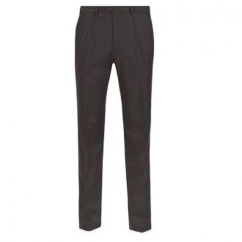 Wool Blend Slim Fit Striped Trousers-Chocolate