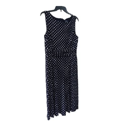 Women's Navy Blue Dress With Dots Design